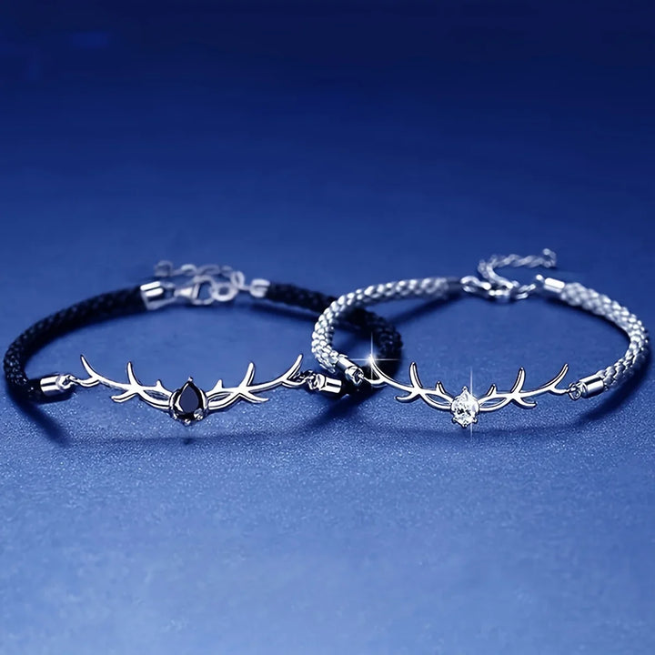 Deer Horn Heart Bracelet with Zircon